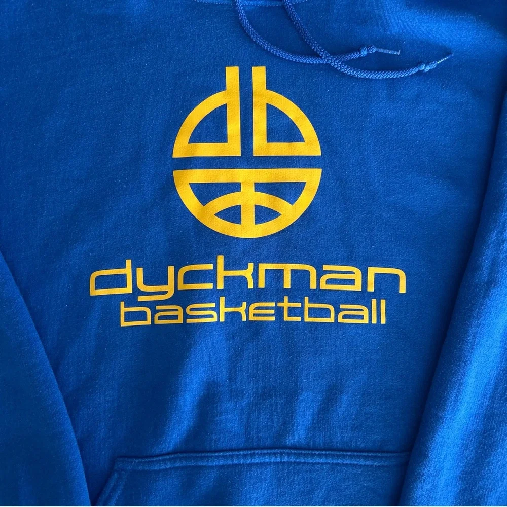 Dyckman Basketball Hoodie Large Blue Gold NYC Streetball Pullover - Picture 2 of 3